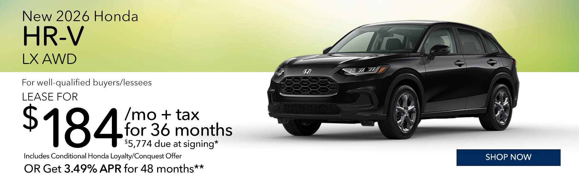 New 2026 Honda HR-V LX AWD