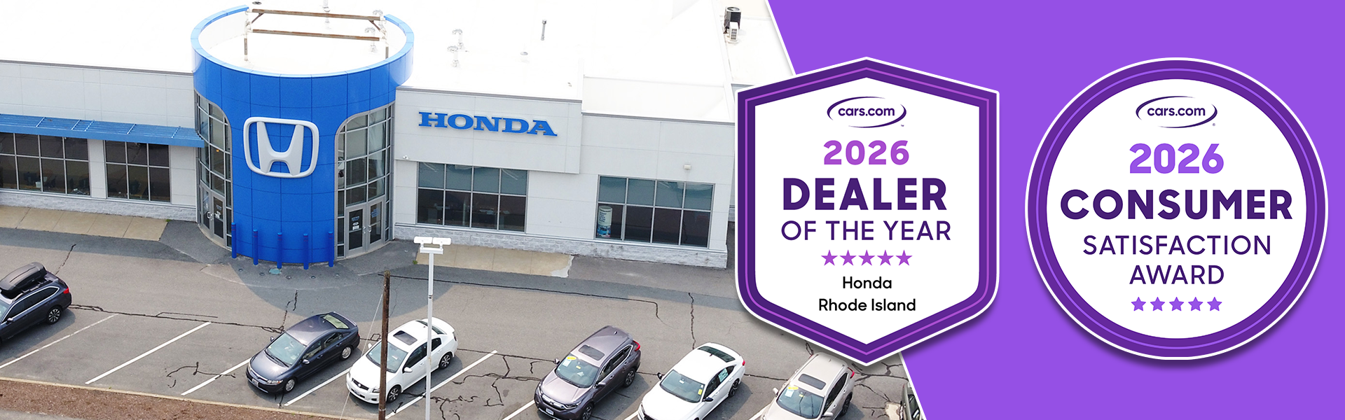 We're 2026 Cars.com Dealer of the Year for Rhode Island!