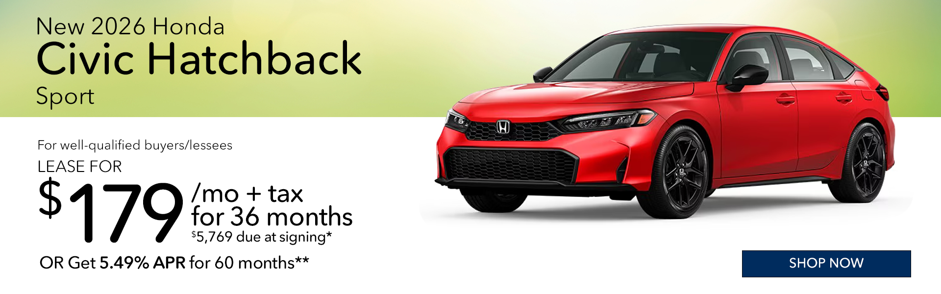 New 2026 Honda Civic Hatchback Sport