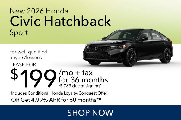 New 2026 Honda Civic Hatchback Sport